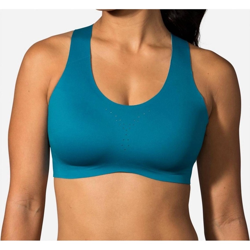 Brooks Bra Womens 38 A/B Dare Crossback Run Bra Sea Blue High Impact HOLDS me in - Picture 1 of 10